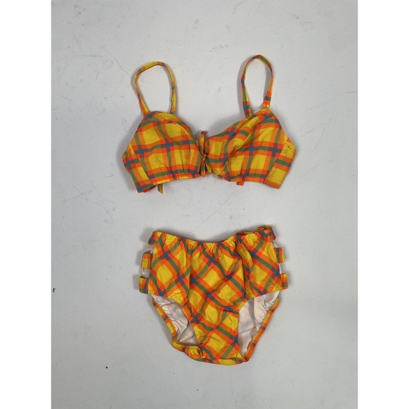 Vintage 60s NWT yellow plaid bikini set‎ - Picture 7 of 12